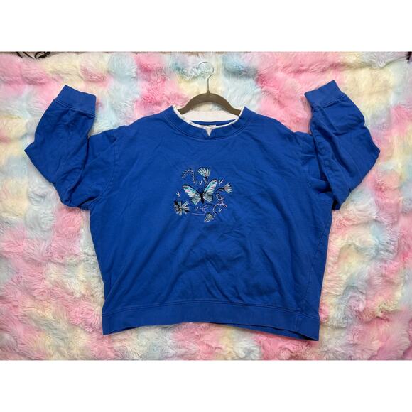 Vintage Gold Coast Embroidered Butterfly Sweatshirt XXL EUC - Picture 9 of 9